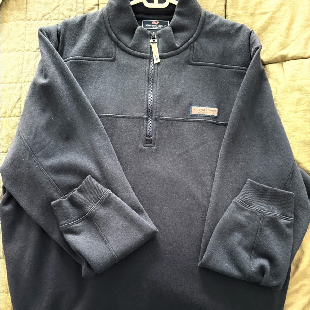Vineyard Vines Black Pullover with Logo Patch